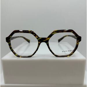 Alain Mikli A03167 004 Savane Yellow Brown Womens Irregular Frames 52-17-140